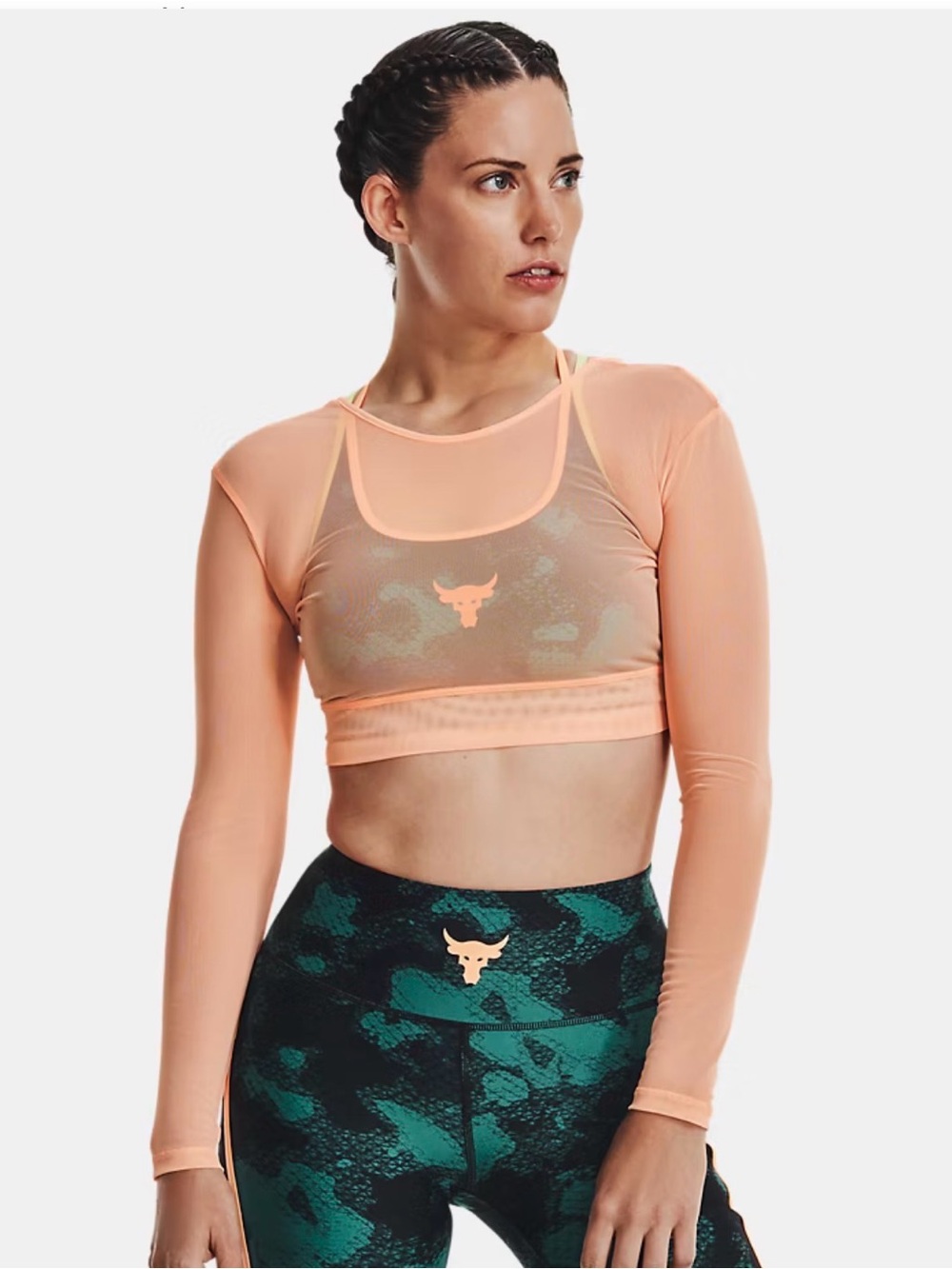 Under Armor Project Rock Peach Mesh Long Sleeve